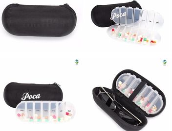 new style 7case plastic pill box with glasses box, one week 28 compartment with biger box plastic pill holder, Pop up pl supplier