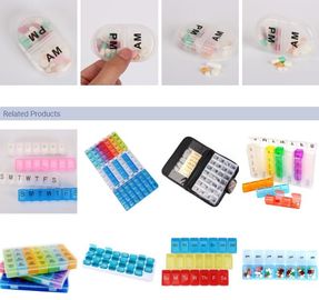 Weekly unique design spring push button medicine box, Monthly plastic medicine storage box for 31 day, case, box, contai supplier