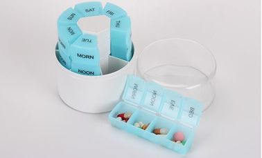 28 compartment column shape plastic pill storage box with pill crush box, Conventional eco-friendly 4 grids plastic trav supplier