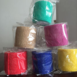 Medical surgical consumables colored veterinary bandage waterproof wrap cotton adhesive bandage, Vet Wrap Bandages supplier