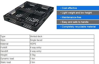 Light weight one time plastic pallets for transport and storage, Heavy duty cross bottom plastic pallet with 6 runners supplier