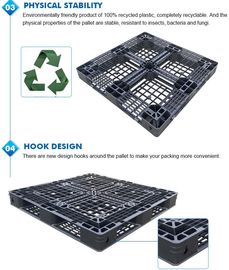 Light weight one time plastic pallets for transport and storage, Heavy duty cross bottom plastic pallet with 6 runners supplier