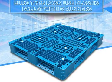 Light weight one time plastic pallets for transport and storage, Heavy duty cross bottom plastic pallet with 6 runners supplier