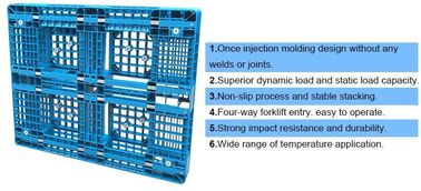 Light weight one time plastic pallets for transport and storage, Heavy duty cross bottom plastic pallet with 6 runners supplier