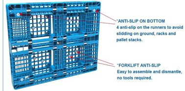 Light weight one time plastic pallets for transport and storage, Heavy duty cross bottom plastic pallet with 6 runners supplier