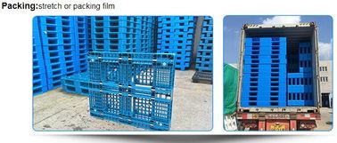 Light weight one time plastic pallets for transport and storage, Heavy duty cross bottom plastic pallet with 6 runners supplier