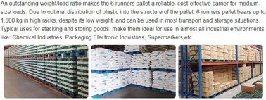 Light weight one time plastic pallets for transport and storage, Heavy duty cross bottom plastic pallet with 6 runners supplier