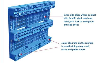 Light weight one time plastic pallets for transport and storage, Heavy duty cross bottom plastic pallet with 6 runners supplier