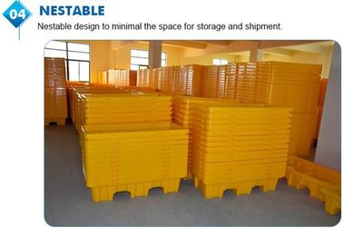 Detachable plastic 4 drum oil spill pallet, 1300*660*150 mm 2 drum spill containment pallet, Nestable 2 drum spill conta supplier