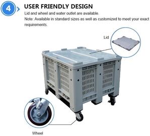 Standard sizes HDPE large collapsible plastic pallet box, Heavy duty industry storage use collapsible plastic mega bin supplier