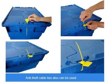 Heavy duty stackable attached lid turnover box, Stackable and nestable plastic shipping tote box for storage or moving supplier