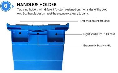 Heavy duty stackable attached lid turnover box, Stackable and nestable plastic shipping tote box for storage or moving supplier