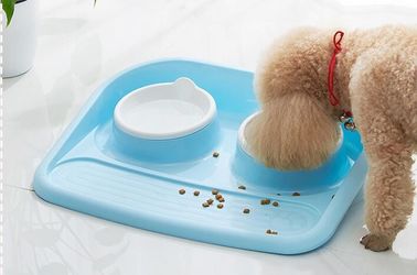 Non Slip Plastic Feeding Dishes No Spill Pet Dog Cat Double Food Water Bowl For Cat Dog, Premium Colorful Dog Water Food supplier