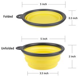 dog bowl plastic feeder pet cat food collapsible dog bowl silicone foldable dog food bowl portable travel pet water bowl supplier