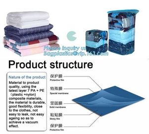 sealed storage tote for bedding, self seal storage bag, clothing compress bag for travel, vacuum storage bag set, plasti supplier