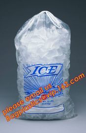 High quality packaging pouch LDPE ice cube plastic bag, Manufacturer plastic disposable drawstring bag for storage ice c supplier