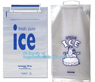 1kg 2kgIce Cube Frozen Bag, 10 lb Ice Bags on Wicket, bag with nylon drawstring for firewood /ice, Preprinted Poly Ice B supplier