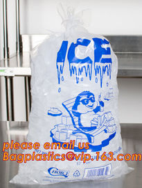 China Suppliers LDPE Very Strong Plastic Ice Bag With Drawstring, leakproof ice cooler bag, heavy duty plastic ice bag w supplier