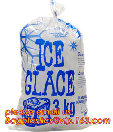 China Suppliers LDPE Very Strong Plastic Ice Bag With Drawstring, leakproof ice cooler bag, heavy duty plastic ice bag w supplier