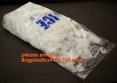 China Suppliers LDPE Very Strong Plastic Ice Bag With Drawstring, leakproof ice cooler bag, heavy duty plastic ice bag w supplier