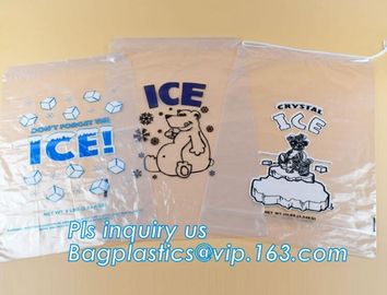 China Suppliers LDPE Very Strong Plastic Ice Bag With Drawstring, leakproof ice cooler bag, heavy duty plastic ice bag w supplier