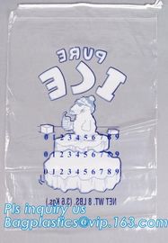 ECO FRIENDLY ICE PACK BAGS, ECO GREEN PACKAGING, BIO ICE BAG, disposable drawstring top crystal clear ice plastic bag, supplier