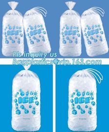 COMPOSTABLE customized ice bag with drawstring, Food Industrial Use Plastic Wicket Ice Bag, ice bag on roll, Ice Bags wi supplier