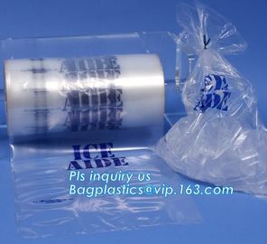 COMPOSTABLE customized ice bag with drawstring, Food Industrial Use Plastic Wicket Ice Bag, ice bag on roll, Ice Bags wi supplier