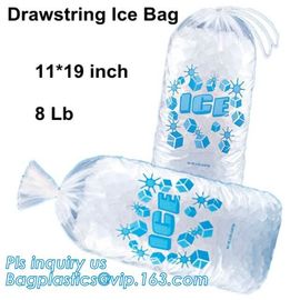 Ldpe disposable Plastic drawstring 10 Lb ice bags, Reusable FDA Safe Food Grade Plastic Drawstring Ice Bag, Heavy Duty C supplier