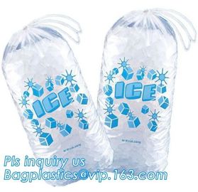 Ldpe disposable Plastic drawstring 10 Lb ice bags, Reusable FDA Safe Food Grade Plastic Drawstring Ice Bag, Heavy Duty C supplier
