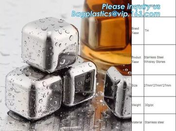 Customized stainless steel whiskey ice cube stone, Mini Stainless Steel Ice Cube Whisky Stone wholesale, bagease, pac supplier