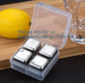 hot sale Strapping stainless steel metal whisky stone tubes for drinks, food grade chilling gel that freezes ice cube whisky supplier