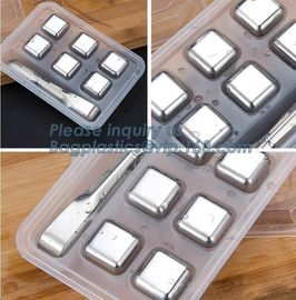 Free Stainless Steel Ice Cube Dice Ice Cube Whisky Stone, New Stainless steel ice cubes Square shape whiskey stone, pac supplier