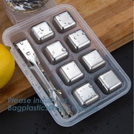 Free Stainless Steel Ice Cube Dice Ice Cube Whisky Stone, New Stainless steel ice cubes Square shape whiskey stone, pac supplier