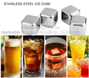 Square Shape Ice wine stone ice cubes for wisky bar accessories, Gift box Customized Stainless Steel Whiskey Stones ICE supplier