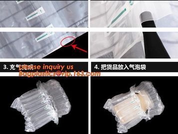 air cushion pillow bags, inflatable air filled pillow bag, shockproof recycable air pillow glass bottle bag, bagplastics supplier