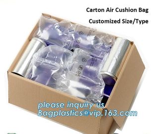 Inflatable packaging airbag roll, transportation packs, shipment packs, carton air cushion bags, customized size, types supplier