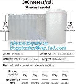 air cushion pillow bags, inflatable air filled pillow bag, shockproof recycable air pillow glass bottle bag, bagplastics supplier