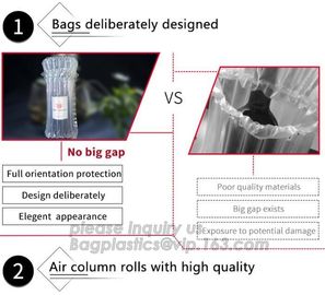 air cushion pillow bags, inflatable air filled pillow bag, shockproof recycable air pillow glass bottle bag, bagplastics supplier