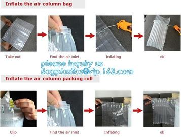 air cushion pillow bags, inflatable air filled pillow bag, shockproof recycable air pillow glass bottle bag, bagplastics supplier