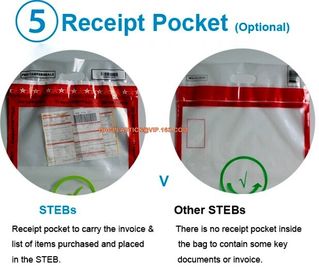 Transparent Safety Plastic Bank Deposit Tamper Proof Cash Security Bags Manufactory, Steb Plastic Money Pe Bank Deposit supplier