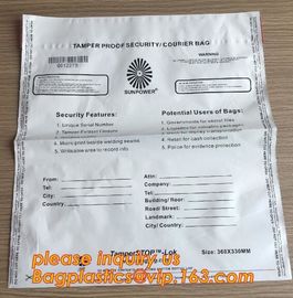 money locking security bag courier plastic bag, plastic self adhesive evidence bag/security bag, Temper-Evident Bags, De supplier