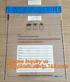 money locking security bag courier plastic bag, plastic self adhesive evidence bag/security bag, Temper-Evident Bags, De supplier