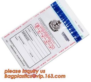 Tamper Evident Security Bank Deposit Bag tamper proof security bag, Self-adhesive poly bank locking security bags, bagpl supplier