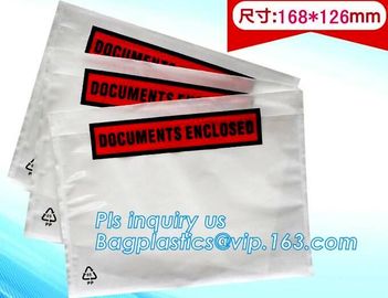 China supplier self adhesive water proof clear packing list envelope, Poly enclosed express paper bags custom mailing ba supplier