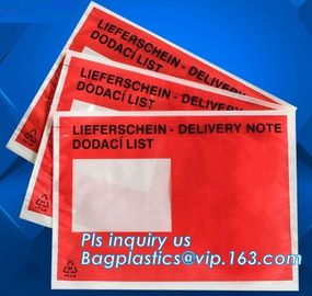 Customize plastic self adhesive packing list bag, envelope cash bag/plastic envelope cash bag used in store &amp; bank, bagp supplier