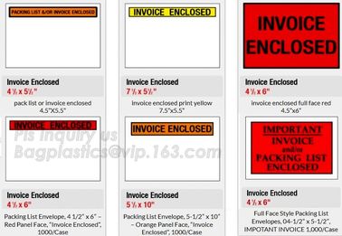 Printed adhesive PAKLIST waterproof packing list enclosed envelopes for Receipt Slips, printed adhesive packing list env supplier