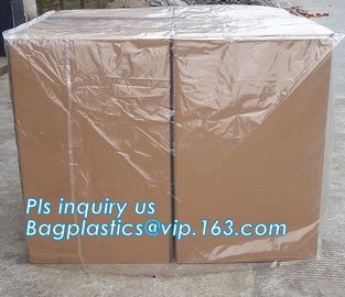 Commercial clear gussted bags for pallet covers, Plastic vinyl cover with square bottom poly pallet cover, Tarpaulin Pal supplier