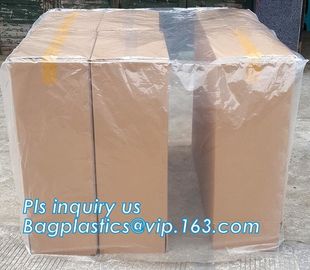 Commercial clear gussted bags for pallet covers, Plastic vinyl cover with square bottom poly pallet cover, Tarpaulin Pal supplier