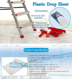 HDPE protective plastic Drop sheet Drop cloth Paint dust sheet, 3.7*3.7m PE Plastic Drop Sheet, painter dust sheetS, PAC supplier